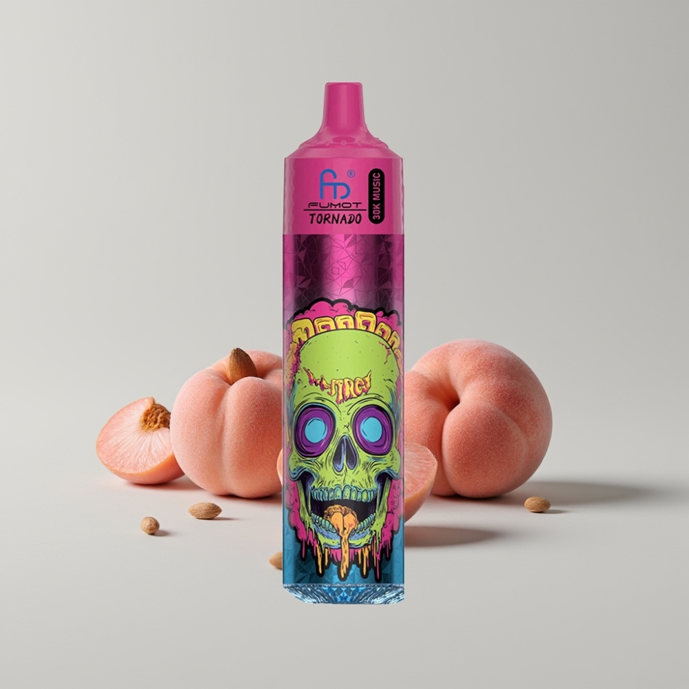 Fumot RandM Tornado 30000 Puffs 30mL 5% Durazno Hielo LED Recargable