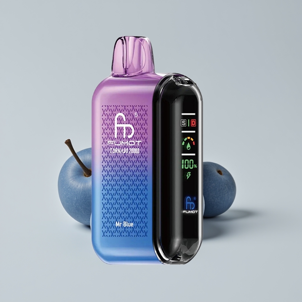 Fumot Tornado 20000 Puffs Dual Mesh Coil 20ml Pantalla Inteligense Sabor Azul Señor