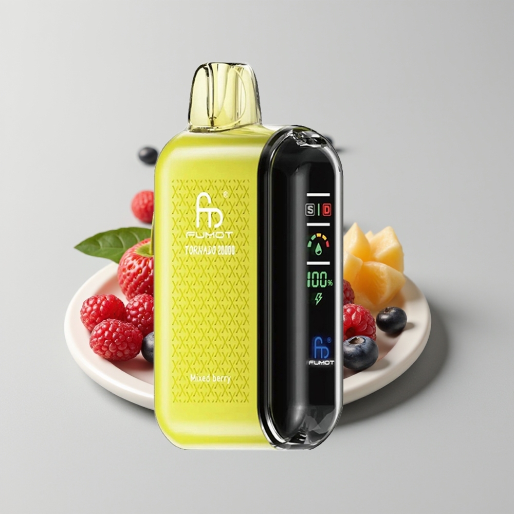 Fumot Tornado 20000 Puffs Dual Mesh Coil 20ml Pantalla Inteligente Bayas Mixtas