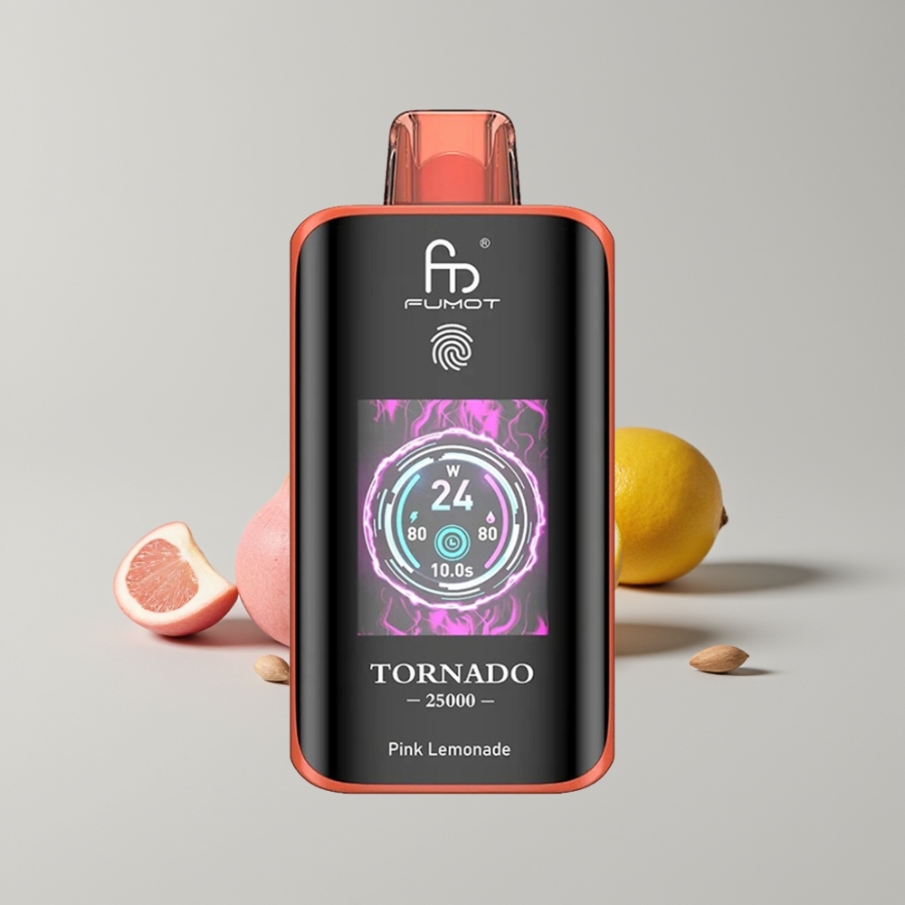 Fumot Tornado 25000 Puffs HD Screen 700mAh Recargable 20ml Limonada Rosa