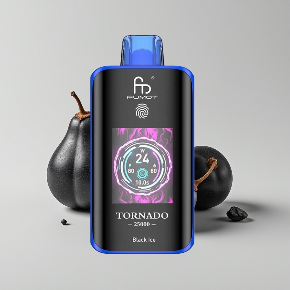 Fumot Tornado 25000 Puffs HD Screen Recargable USB-C 20ml Negro Hielo