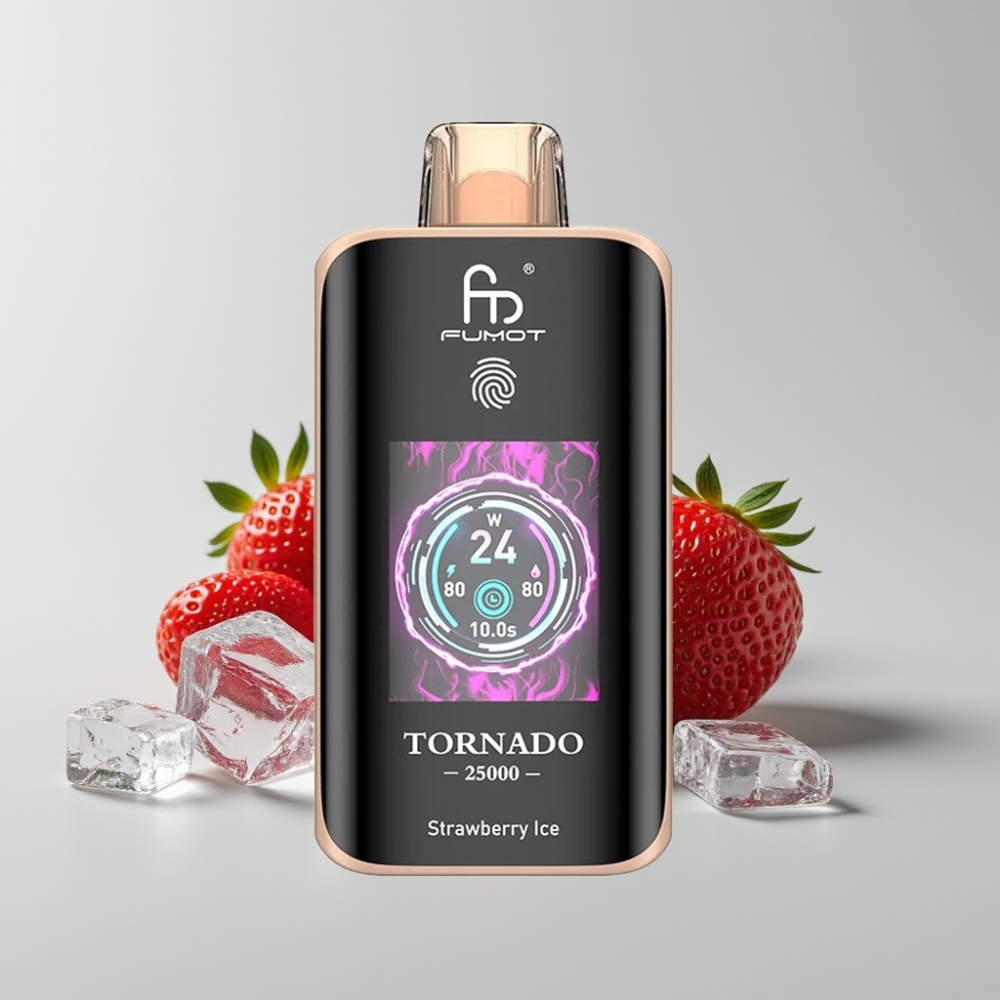 Fumot Tornado 25000 Puffs Pantalla HD Batería 700mAh Carga Tipo-C Fresa Hielo