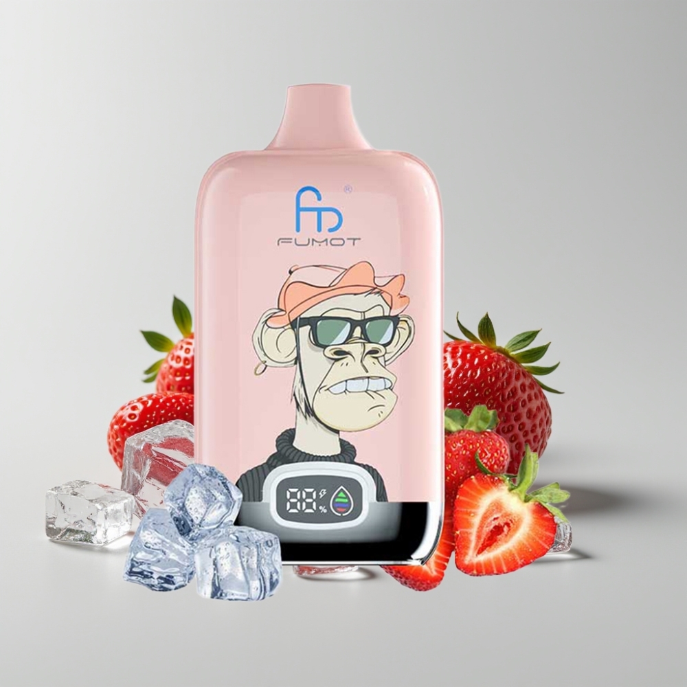 Fumot Tornado Digital Box 12000 Puffs 20ml Fresa Hielo Carga Tipo-C