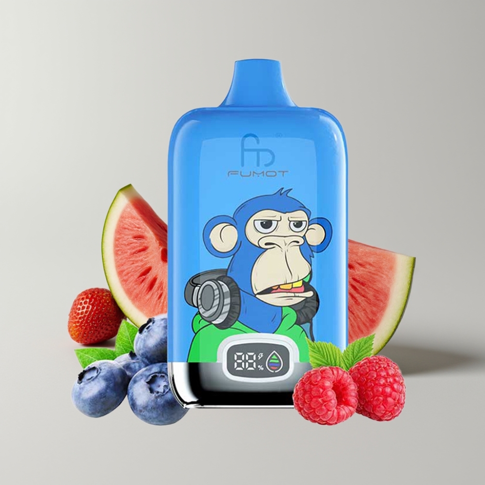 Fumot Tornado Digital Box 12000 Puffs 20ml Fresa Sandía Tipo-C Recargable
