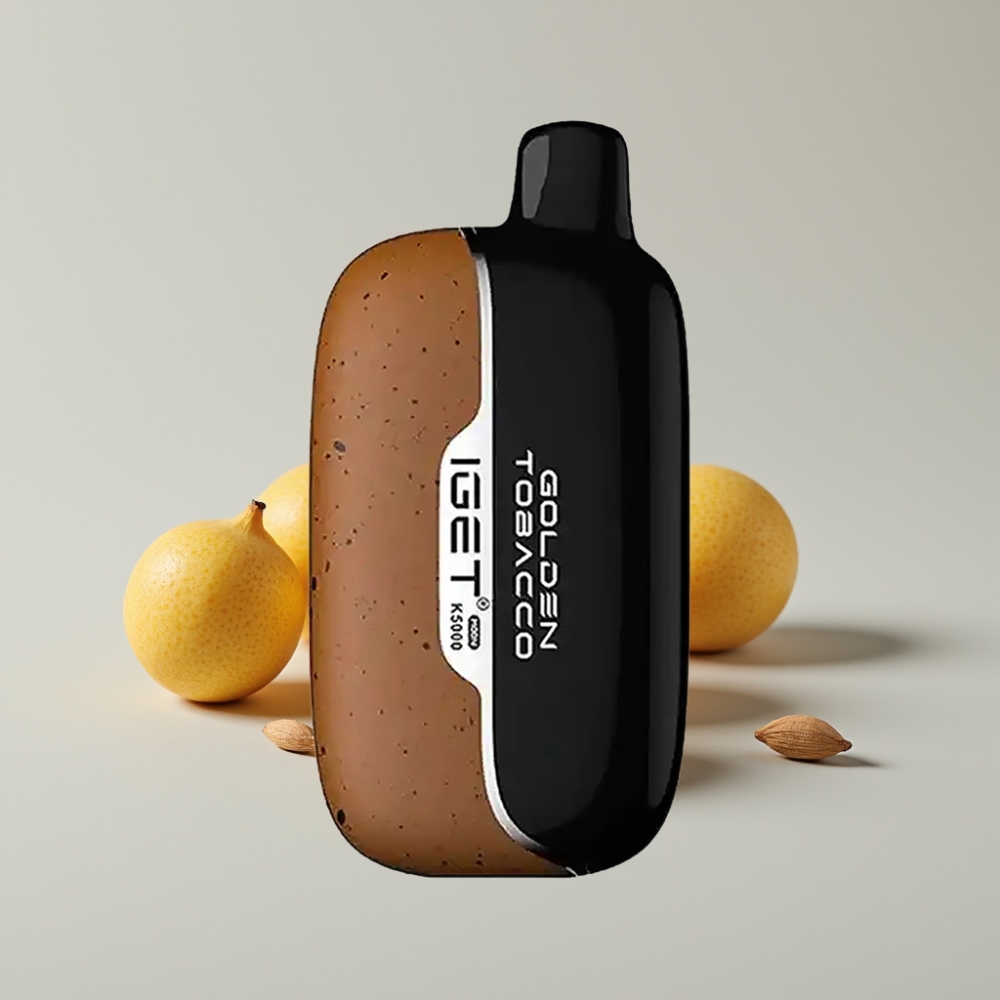 IGET Moon K5000 Puffs Tabaco Dorado Disposable Vape 81.5g PC 1.35 Ohm Mesh Coil