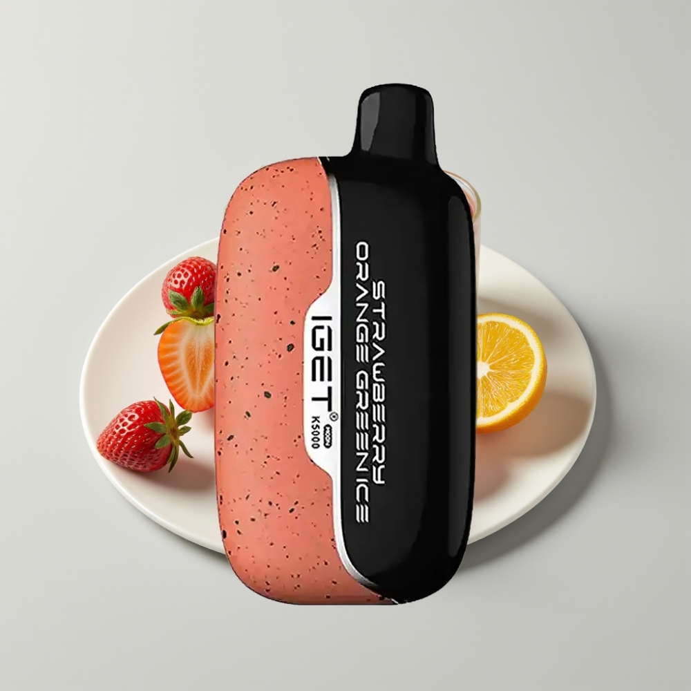 IGET Moon K5000 Puffs Vape Desechable Fresa Naranja Hielo Verde 81.5g 1.35 Ohm