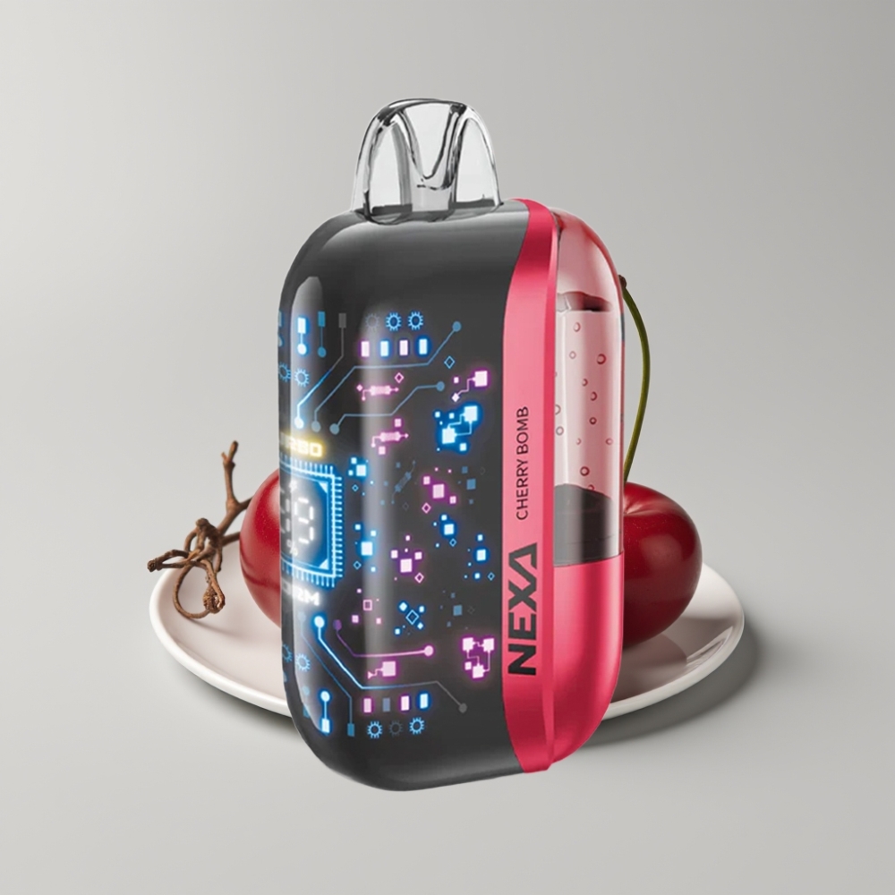 NEXA Ultra 50K Disposable Vape Cereza Bomp 20ml 800mAh Pantalla Curva 3D Tipo-C