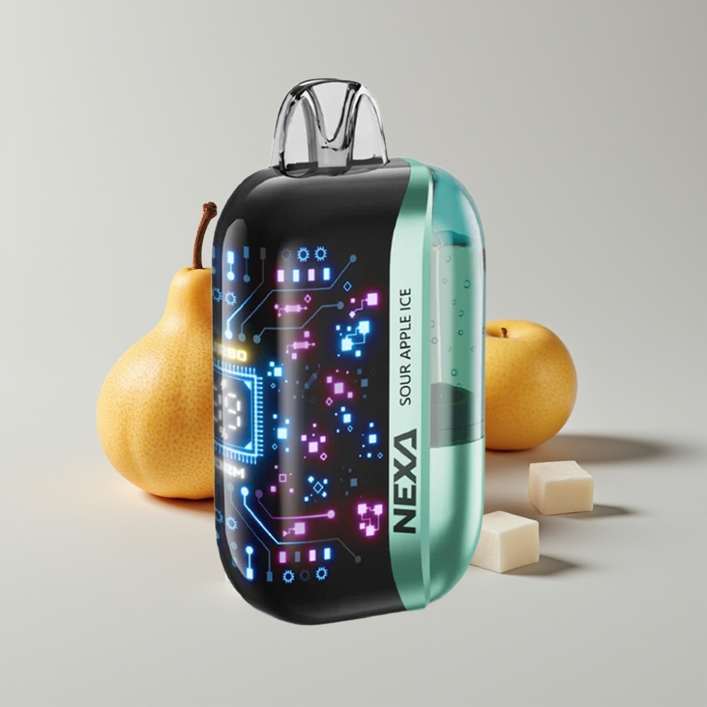 NEXA Ultra 50K Disposable Vape Manzana Ácida Hielo 20ml Pantalla 3D Tipo-C