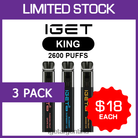 IGET Vape king - 2600 inhalaciones - paquete de 3J60FFH476