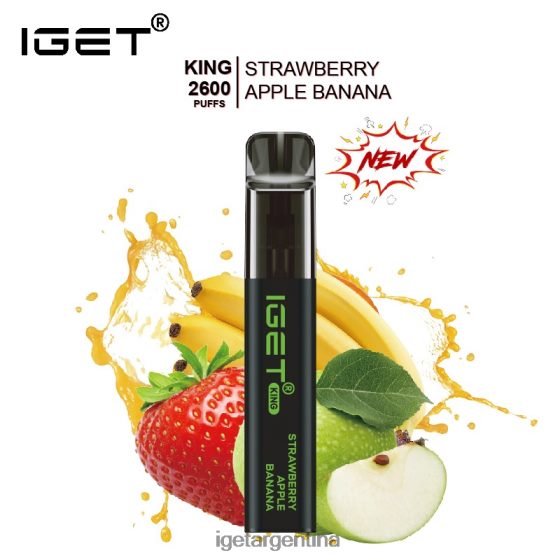 IGET Bar Online rey - 2600 inhalaciones fresa manzana plátano hielo J60FFH649