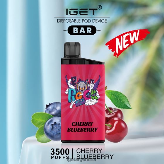 IGET Vape Shop barra - 3500 inhalaciones arándano cereza J60FFH560