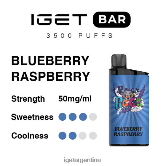 IGET Vape Shop barra 3500 inhalaciones frambuesa arándano J60FFH306
