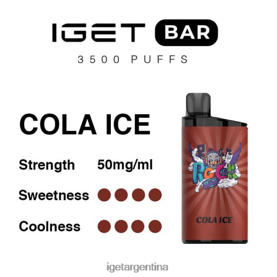 IGET Vape barra 3500 inhalaciones hielo de cola J60FFH292