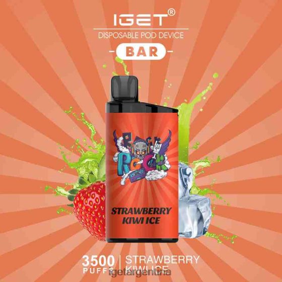 IGET Online barra - 3500 inhalaciones hielo de fresa y kiwi J60FFH587