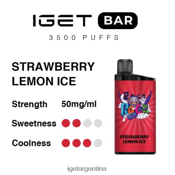 IGET Online barra 3500 inhalaciones hielo de fresa y limón J60FFH293