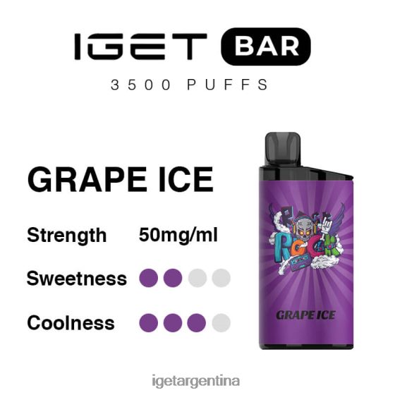 IGET Vape Argentina barra 3500 inhalaciones hielo de uva J60FFH300