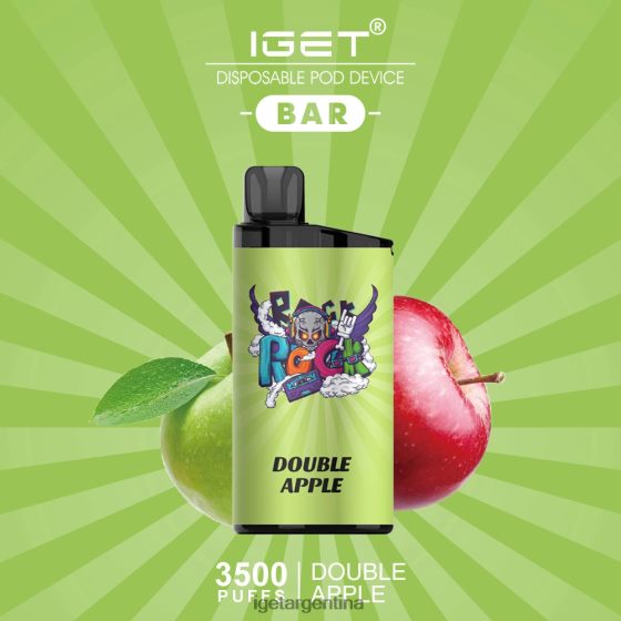 IGET Vape Argentina barra - 3500 inhalaciones manzana doble J60FFH514