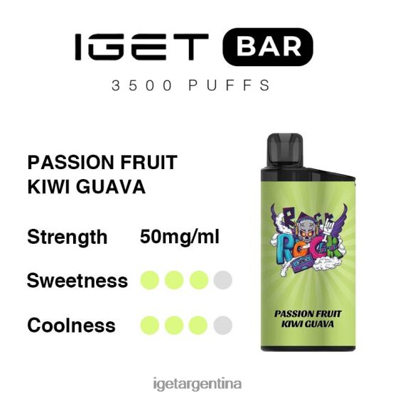 IGET Shop barra 3500 inhalaciones maracuyá kiwi guayaba J60FFH297