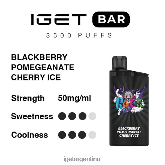 IGET Bar Online barra 3500 inhalaciones mora granada cereza hielo J60FFH285