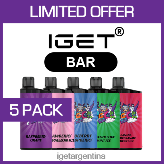 IGET Vape Online barra - 3500 inhalaciones - paquete de 5J60FFH468