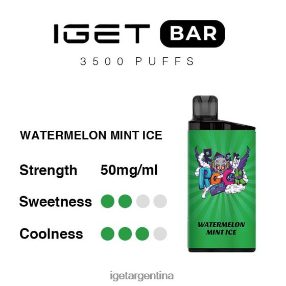 IGET Vape Online barra 3500 inhalaciones sandia hielo de menta J60FFH304