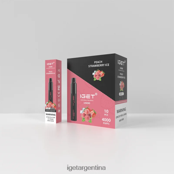 IGET Vape Argentina Legend 4000 bocanadas. hielo de fresa melocotón J60FFH330