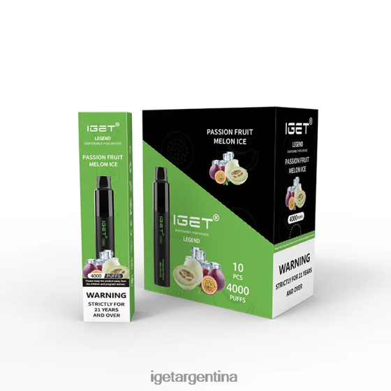 IGET Vape Online Legend 4000 bocanadas. hielo de melón y maracuyá J60FFH334