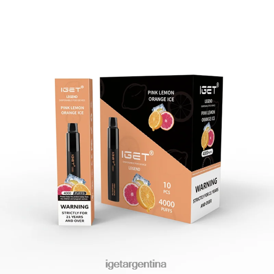 IGET Bar Legend 4000 bocanadas. hielo de naranja limón rosa J60FFH321