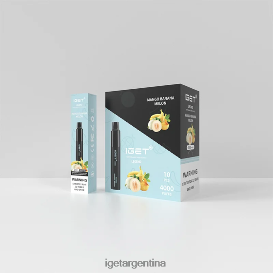 IGET Vape Argentina Legend 4000 bocanadas. mango plátano melón J60FFH350