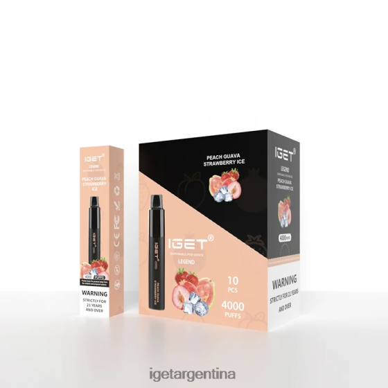 IGET Vape Argentina Legend 4000 bocanadas. melocotón guayaba fresa hielo J60FFH320
