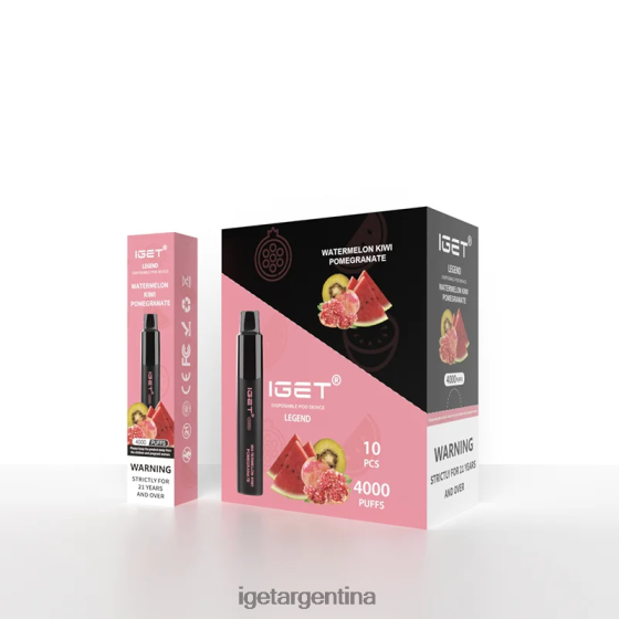 IGET Vape Shop Legend 4000 bocanadas. sandía kiwi granada J60FFH336