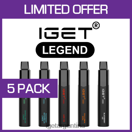 IGET Bar Online legend - 4000 inhalaciones - paquete de 5J60FFH519