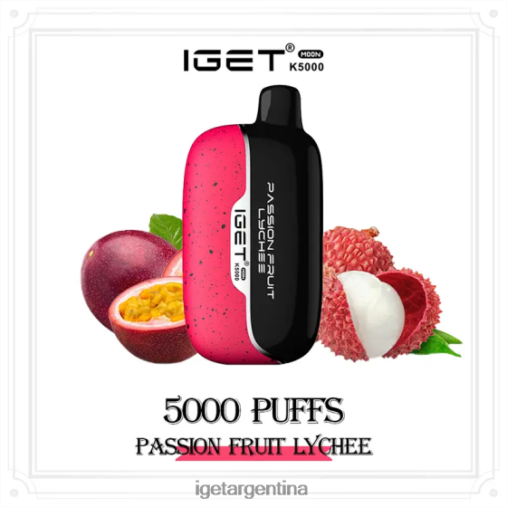 IGET Vape Argentina luna 5000 inhalaciones lichi de maracuyá J60FFH220
