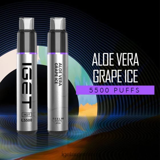 IGET Vape Argentina Me calenté - 5500 inhalaciones hielo de uva aloe vera J60FFH584