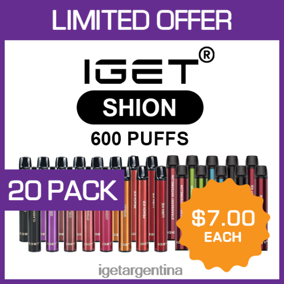 IGET Vape shion - 600 inhalaciones - paquete de 20J60FFH506