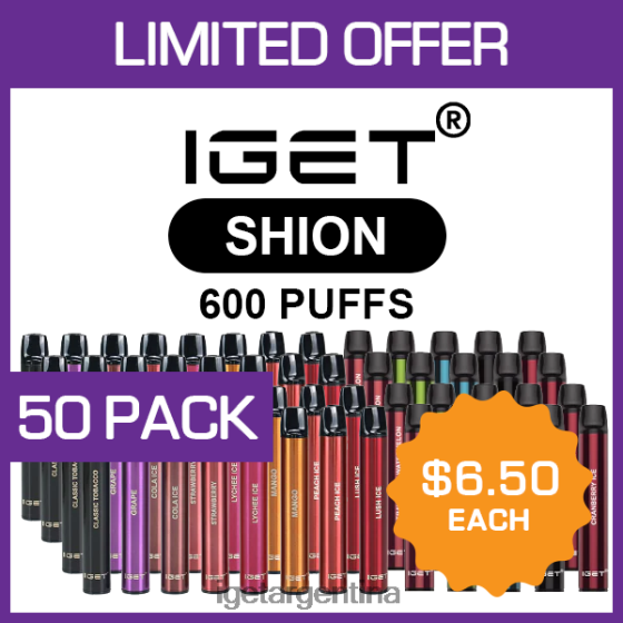 IGET Bar shion - 600 inhalaciones - paquete de 50J60FFH505
