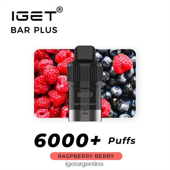IGET Vape Shop barra plus pod 6000 inhalaciones baya de frambuesa J60FFH256