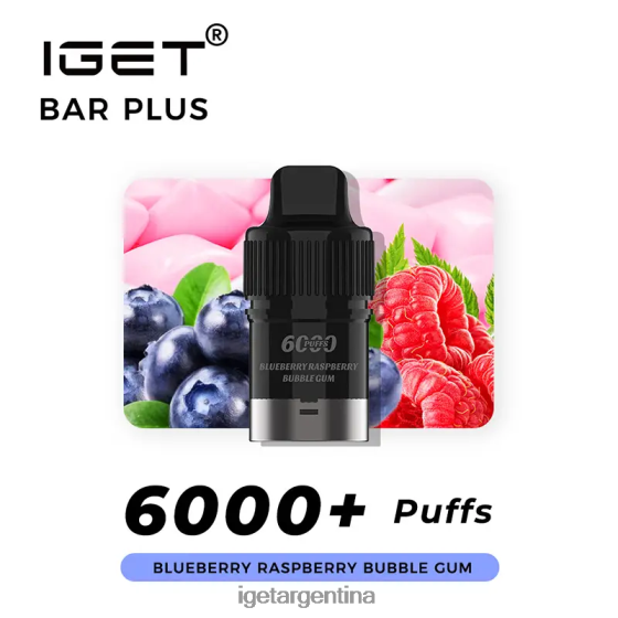 IGET Vape barra plus pod 6000 inhalaciones chicle de arándanos y frambuesas J60FFH252