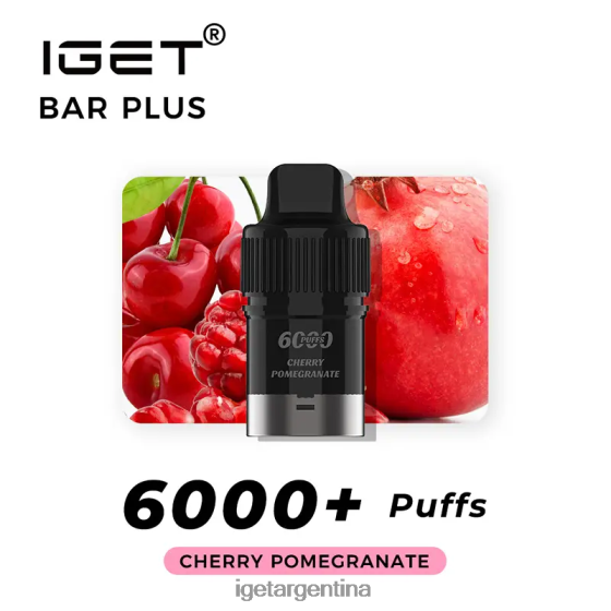 IGET Shop barra plus pod 6000 inhalaciones granada cereza J60FFH267