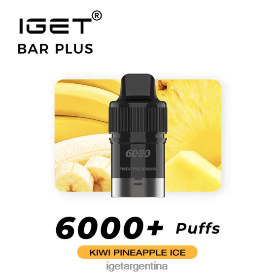 IGET Vape Argentina barra plus pod 6000 inhalaciones hielo de kiwi y piña J60FFH270
