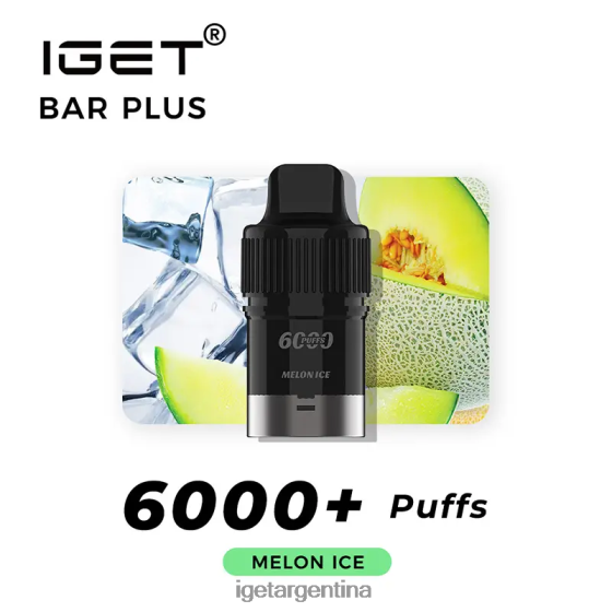 IGET Vape Argentina barra plus pod 6000 inhalaciones hielo de melón J60FFH260