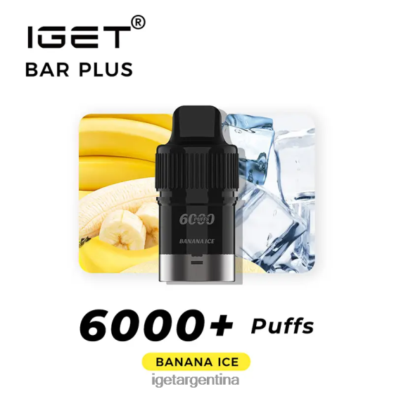 IGET Vape Online barra plus pod 6000 inhalaciones hielo de plátano J60FFH264