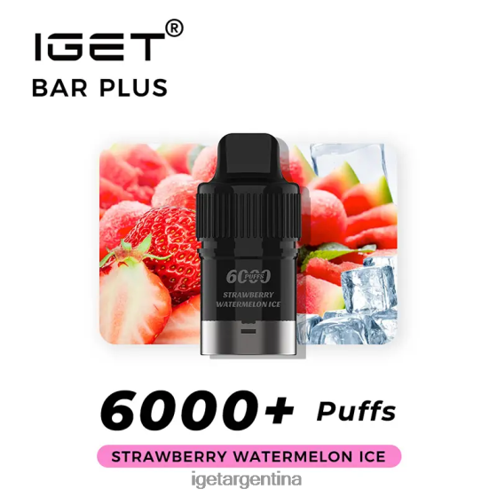 IGET Bar barra plus pod 6000 inhalaciones hielo de sandia fresa J60FFH271