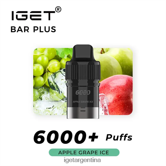 IGET Online barra plus pod 6000 inhalaciones hielo de uva de manzana J60FFH253