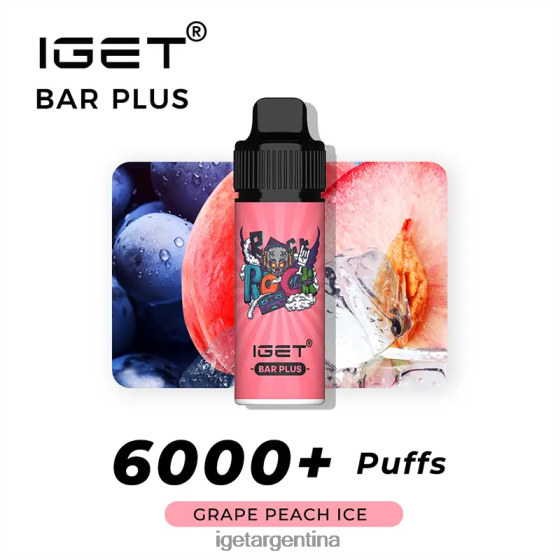 IGET Vape Shop barra plus - 6000 inhalaciones hielo de durazno uva J60FFH590