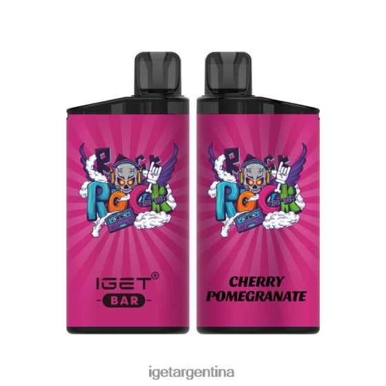 IGET Shop barra sin nicotina 3500 inhalaciones granada cereza J60FFH390