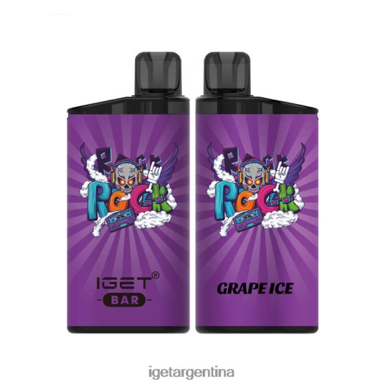 IGET Vape Argentina barra sin nicotina 3500 inhalaciones hielo de uva J60FFH393