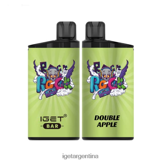 IGET Sale barra sin nicotina 3500 inhalaciones manzana doble J60FFH392