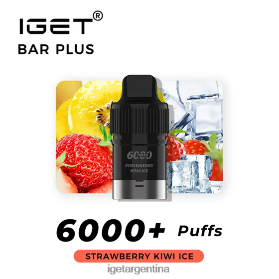IGET Vape Shop Barra sin nicotina plus pod 6000 inhalaciones hielo de fresa y kiwi J60FFH376