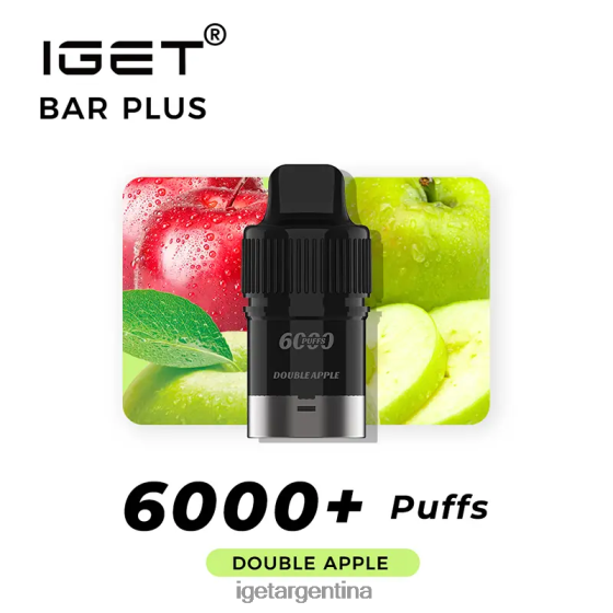 IGET Bar Shop Barra sin nicotina plus pod 6000 inhalaciones manzana doble J60FFH378